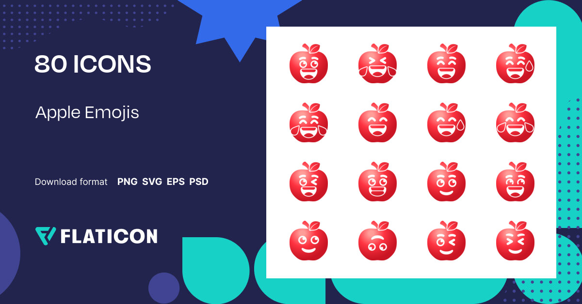 Apple Emojis Icon Pack | Gradient fill | 80 .SVG Icons