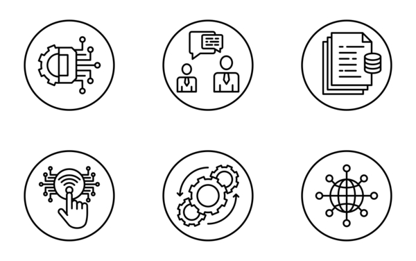 Digital Transformation Icon Pack Black Outline 25 Svg Icons