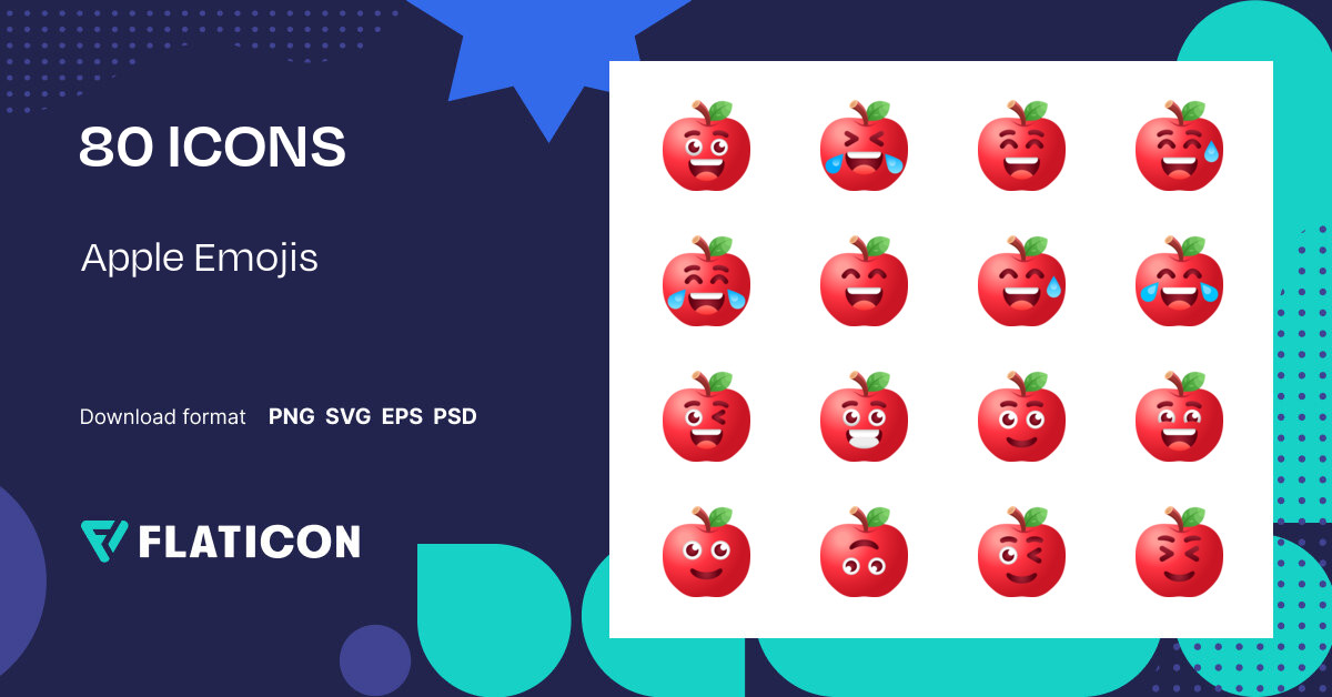 Apple Emojis Icon Pack | Gradient fill | 80 .SVG Icons