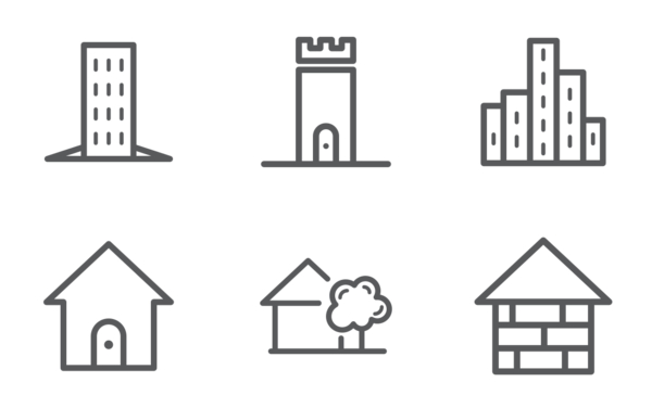 real estate and houses icons