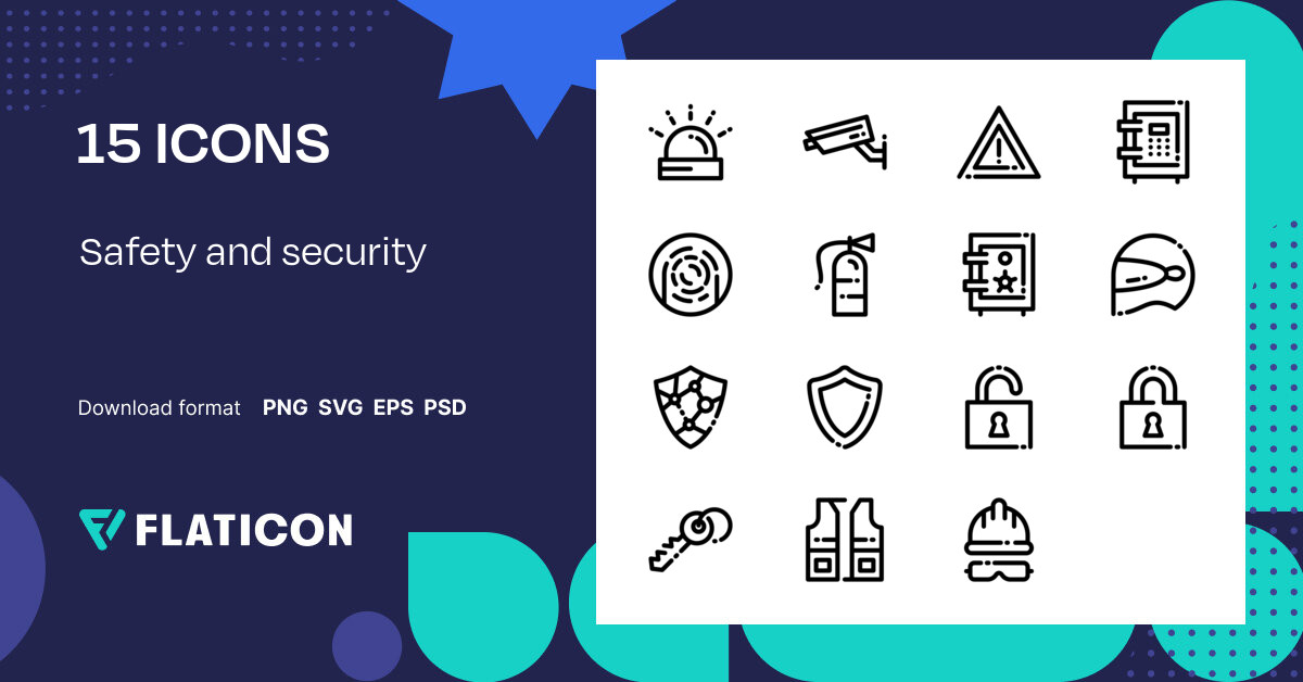Safety and security Icon Pack Outline 15 .SVG Icons
