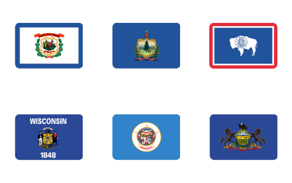 us state flags  rounded rectangles