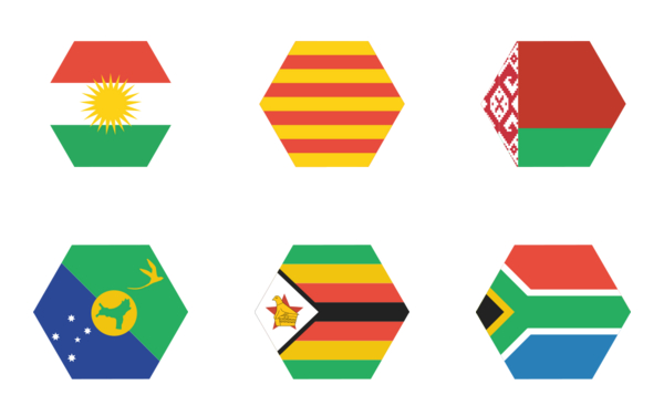 international hexagon flags