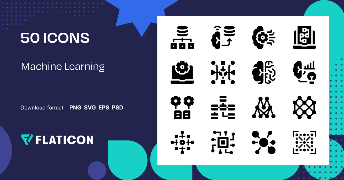 Machine Learning Icon Pack | Filled | 50 .SVG Icons