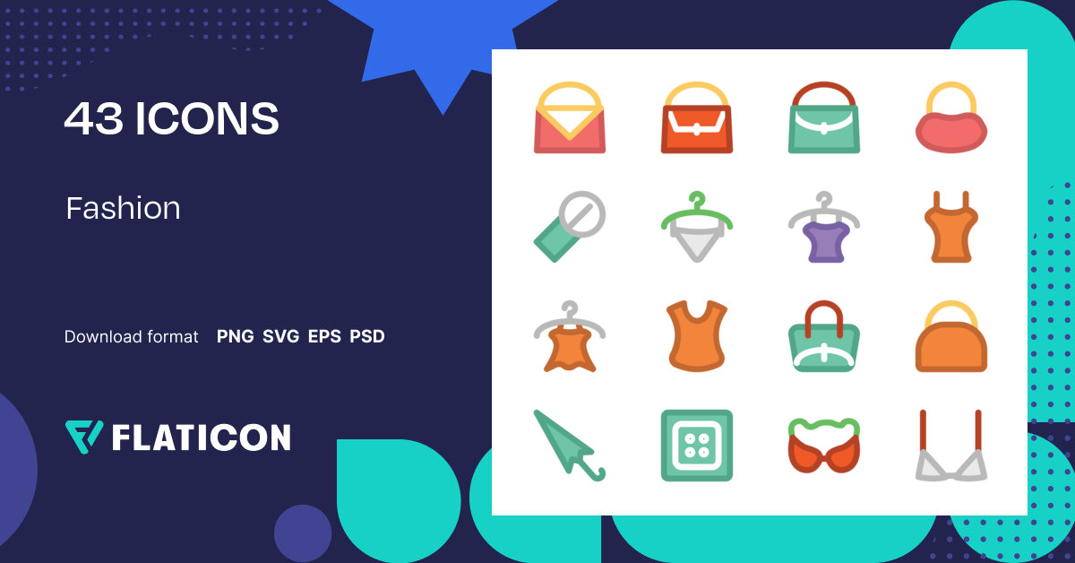 Fashion Icon Pack | Color lineal-color | 43 .SVG Icons