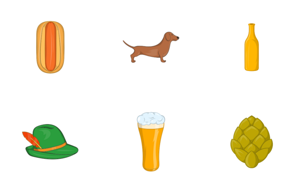 Germany icons set cartoon style Germany icons set cartoon style