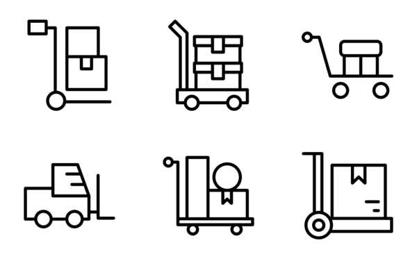 fast delivery delivery package line icons