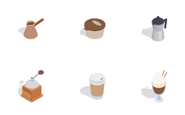 tea and coffee  isometric