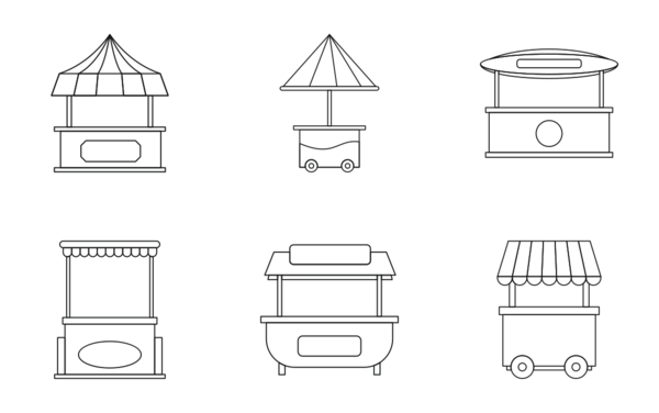 street food truck  outline