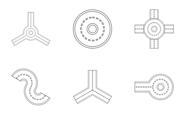 road elements parts  outline