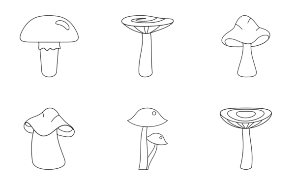 mushrooms  outline