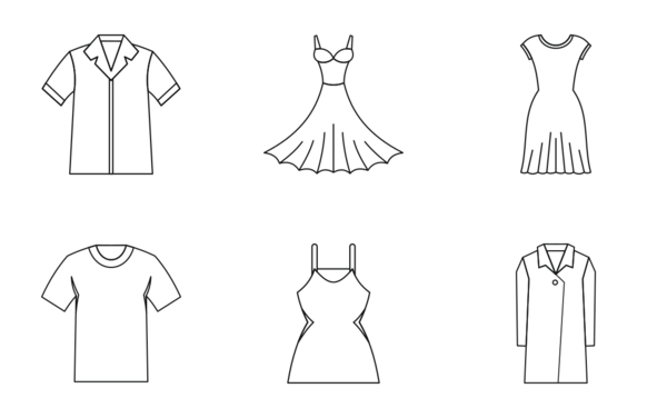 different clothes  outline