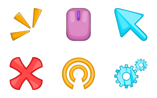 Click cursors cartoon style Click cursors cartoon style