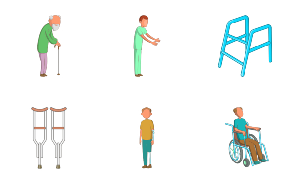 disability people care  cartoon style