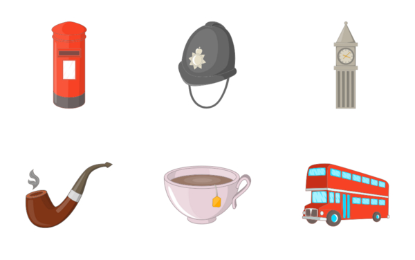 united kingdom travel  cartoon style