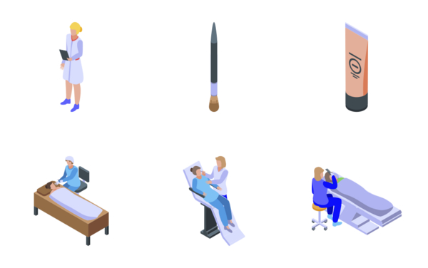 beautician beauticianicons set isometric style