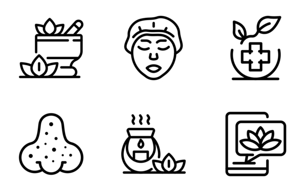 beauticianicons set outline style