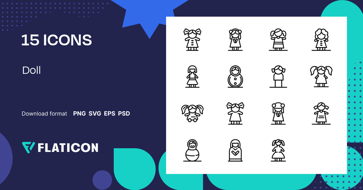 Doll Icon Pack | Outline | 15 .SVG Icons