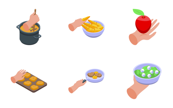 Hands preparing foods Hands preparing foods