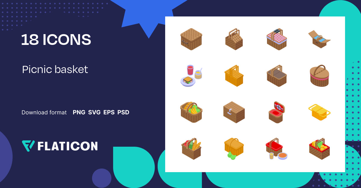 Picnic basket Icon Pack 18 .SVG Icons