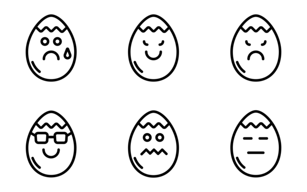 egg emoticon outline