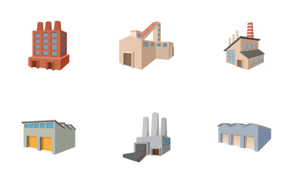 industrial building factory  cartoon