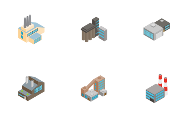 industrial building factory  isometric