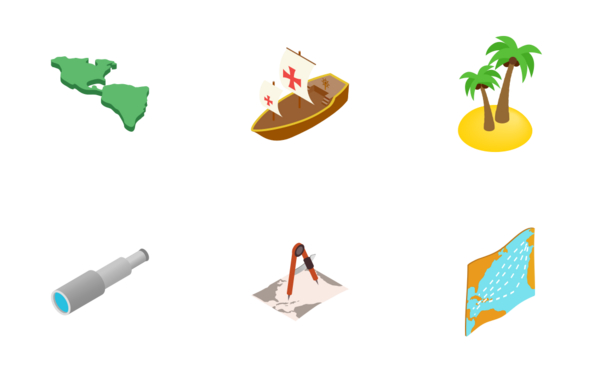 happy columbus day  isometric happy columbus day  isometric