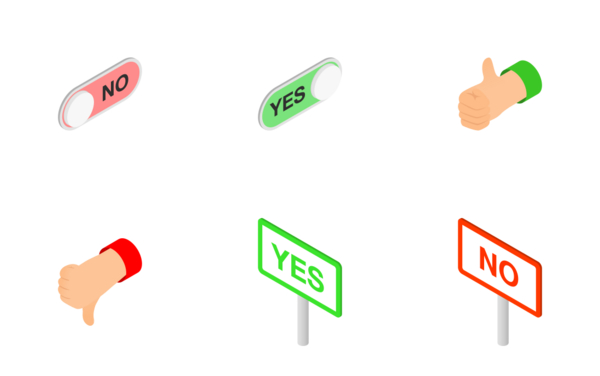 check mark yes and no  isometric