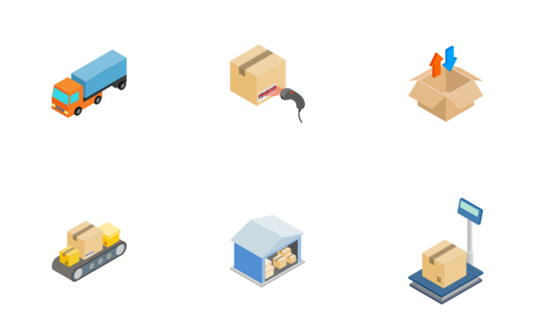 warehouse logistic storage  isometric