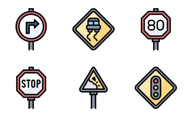 traffic signs filledoutline traffic signs filledoutline