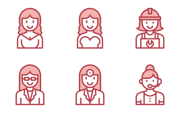 profession avatar woman red profession avatar woman red