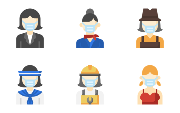 profession avatar woman with mask flaticon