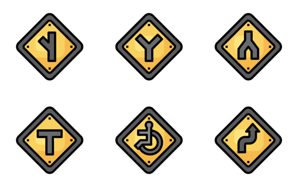 us road signs filloutline us road signs filloutline