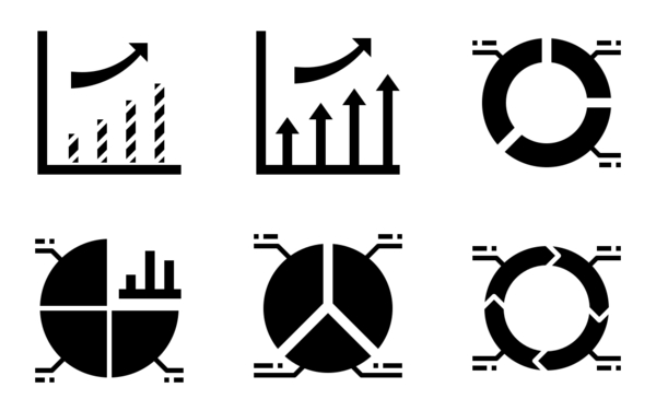 charts and diagrams glyph