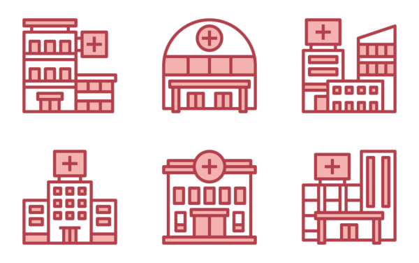 hospital building red