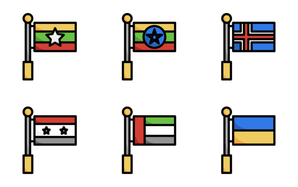 international flags fill outline