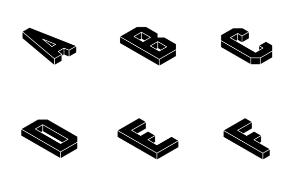 Isometric Capital Letters A to Z