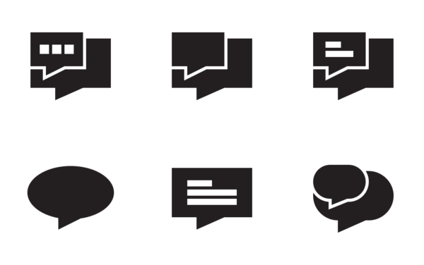 messages bubble glyphs