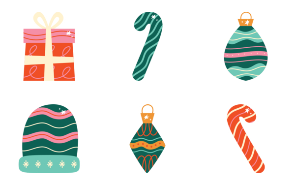 christmas elements stickers