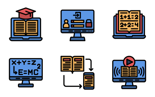 online learning filled outline