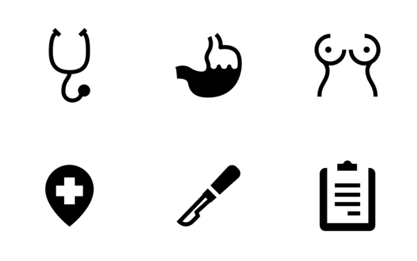 medical fill icons set