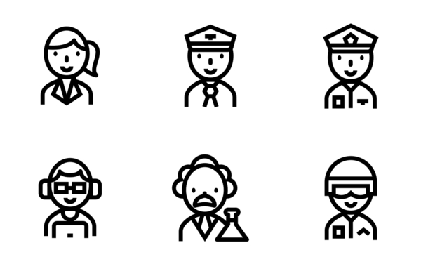 career outline icons set