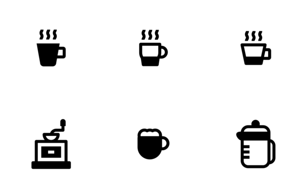 coffee fill icons set