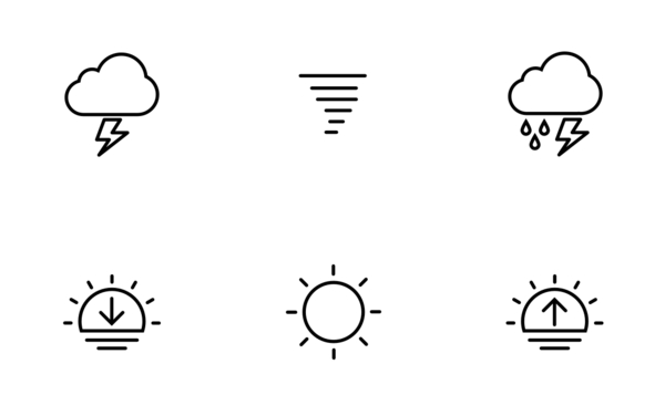 weather thinline icons set