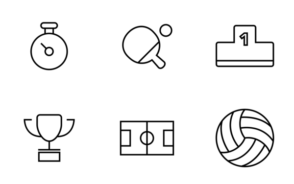 sport thinline icons set