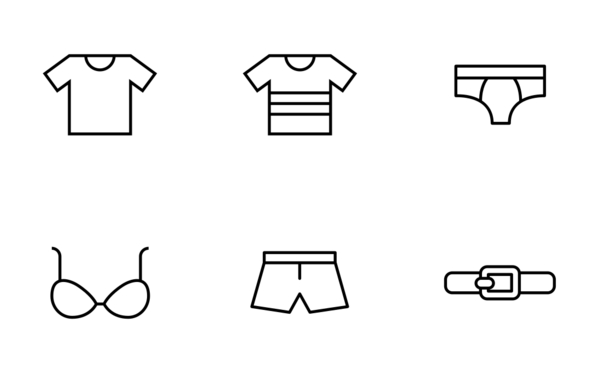 cloth thinline icons set