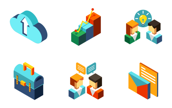 business management  isometric awesome design