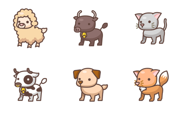 Cute animal family lineal color set Cute animal family lineal color set