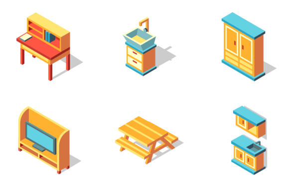 furniture isometric  luxury decoration